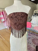Brown Lace Fringed Top