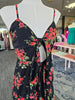 Black Red Floral Maxi Dress