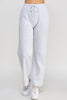 Gray Fleece Straight Leg High-rise Jogger
