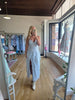 Light Blue Clear Sequin Lace Midi Dress