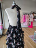 Black Floral Halter Maxi Dress