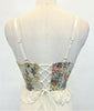 Floral Tapestry Corset Top W/Lace