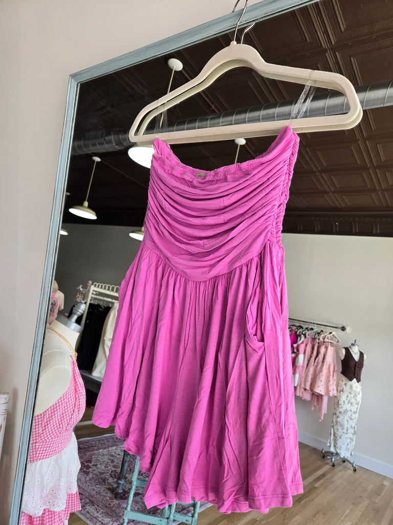 Bright Mauve Strapless Tube Top Romper