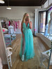 Mint Tulle Maxi W/Slit