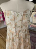 Light Khaki Floral Strapless Corset Midi Dress
