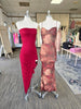 Burgundy Lace Ruffle Slit Maxi Dress