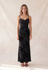 Black W/ Black Velvet Floral Maxi