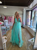 Mint Tulle Maxi W/Slit