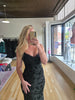 Black W/ Black Velvet Floral Maxi