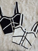 Off White/Black Sweater Rib Crop Top