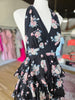 Black Floral Halter Maxi Dress