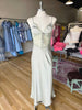 Lt Sage Satin Lace Detail Maxi Dress