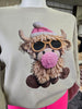 Faux Yarn Cow Bubble Sand Sweatshirt