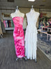 Pink Floral Tube Slit Maxi Dress
