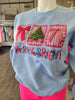 Faux Crochet Preppy Christmas Trio Sweatshirt