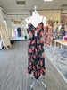 Black Red Floral Maxi Dress