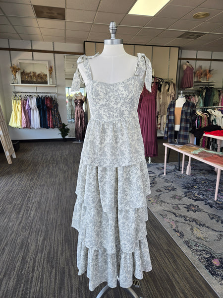 Black Floral Tiered Maxi Dress
