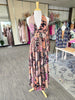 Midnight Bloom Halter Dress