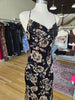 Velvet Cowl neckline Floral print Spaghetti straps