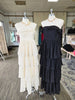 Black Tiered Strapless Ruffle Dress