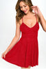 Red Glitter Mini Party Dress