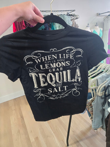Vintage Luxe "tequila & Salt" Crop Tee