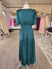 Emerald Satin Lace Detail Maxi