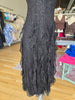 Black Clear Sequin Lace Midi Dress