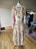 Taupe Floral Cutout Midi Dress