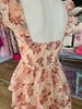 Rose Floral Tiered Midi Dress