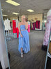 Blue Smocked Tube Top & Tiered Skirt Set