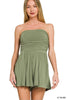 Lt Olive Strapless Tube Top Romper