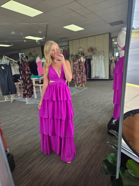 Orchid Layered Maxi W/Cut Outs