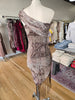 Brown Aztec Inspired Mesh Fringe Dress