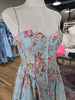 Lt Blue Floral A-Line Midi Dress