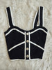 Black Sweater Rib Crop Top