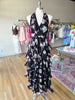 Black Floral Halter Maxi Dress