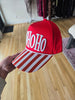 HO HO HO Striped Hat
