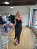 Black Rhinestone Ruffle Dress