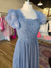 Blue Crochet Mesh Midi Dress