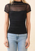 Black Mock Mesh Top