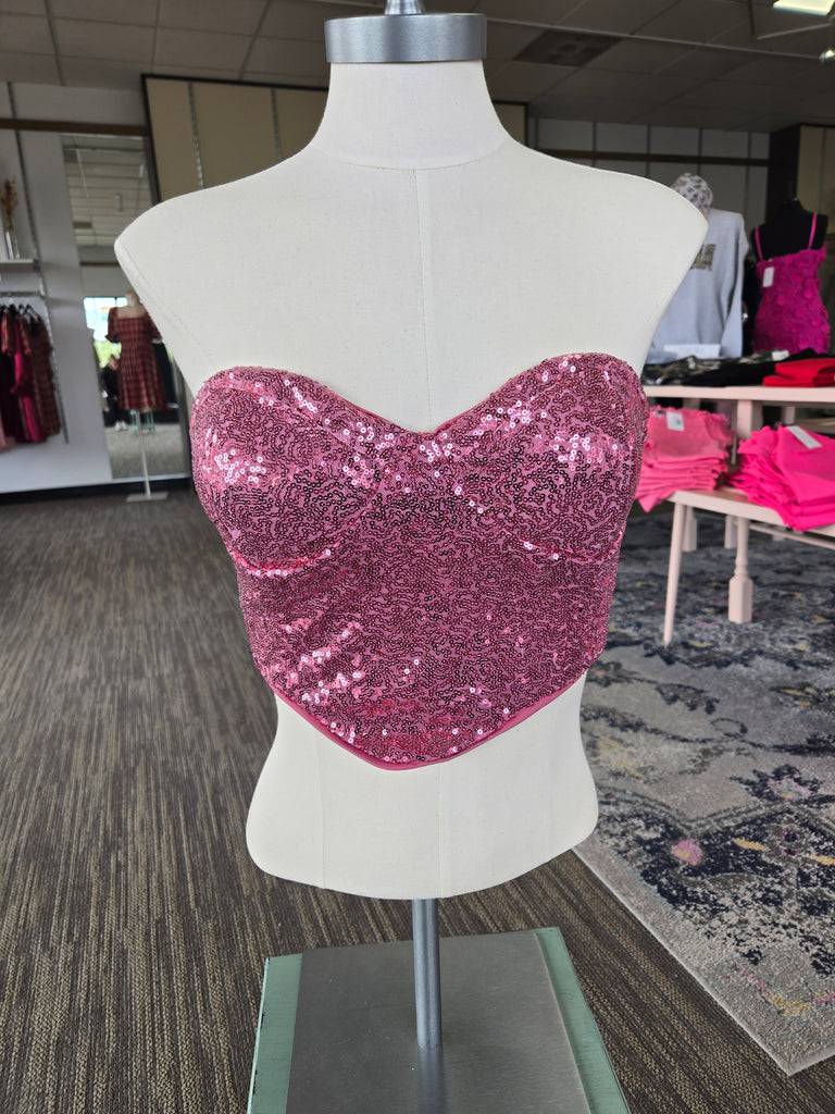Pink Sequin Top