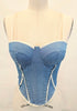 Denim Blue Corset Top W/Lace