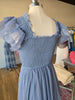 Blue Crochet Mesh Midi Dress