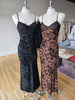 Brown W/ Black Velvet Floral Maxi