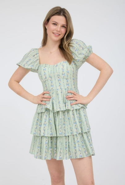 Frances Sage Floral Mini Dress