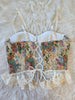 Floral Tapestry Corset Top W/Lace