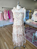 Cream Floral Bow Detail Midi Dress