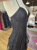 Black Clear Sequin Lace Midi Dress