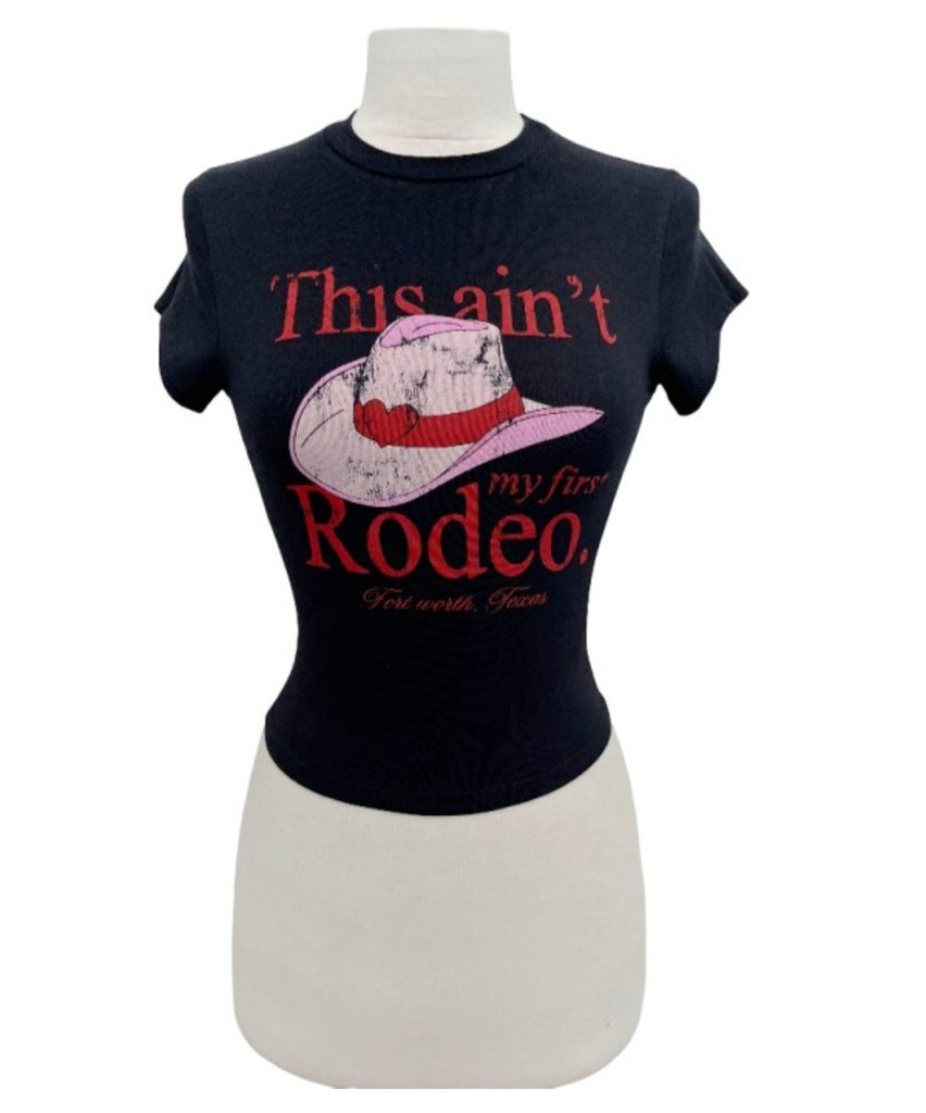 This Ain't My First Rodeo" Graphic Crop Tee